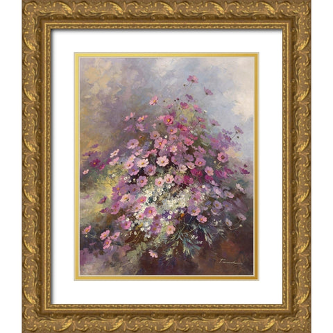 Cosmos Gold Ornate Wood Framed Art Print with Double Matting by Messely, Paul