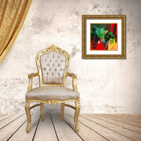 Variations abstraites XVIII Gold Ornate Wood Framed Art Print with Double Matting by Magis, Pascal