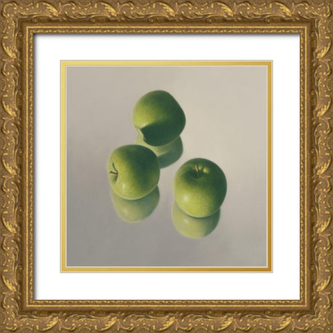 Appel symfonie No. 15 Gold Ornate Wood Framed Art Print with Double Matting by Delaer