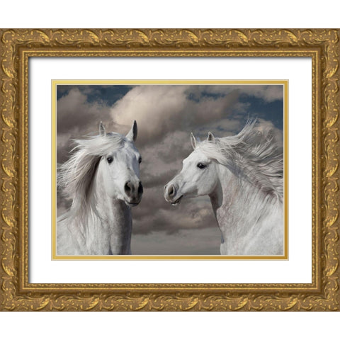 Close Friends Gold Ornate Wood Framed Art Print with Double Matting by Llovet, Jorge