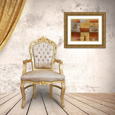 Deep Horizon Gold Ornate Wood Framed Art Print with Double Matting by Richter-Armgart, Rose