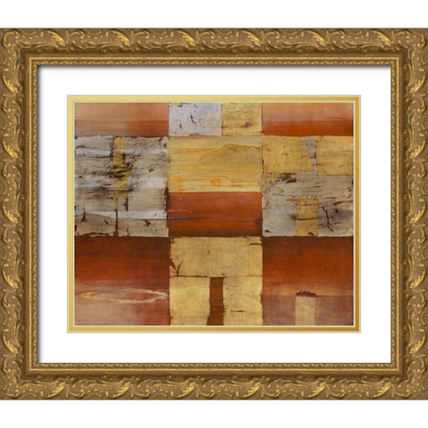 Deep Horizon Gold Ornate Wood Framed Art Print with Double Matting by Richter-Armgart, Rose