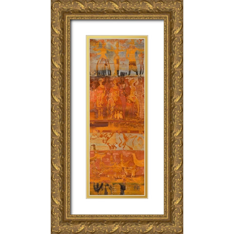 Bali Gold Ornate Wood Framed Art Print with Double Matting by Richter-Armgart, Rose