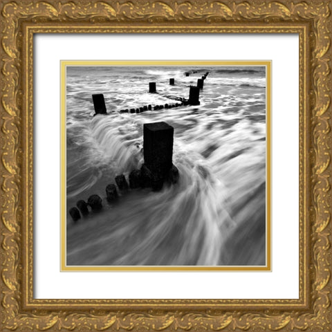 Sea Defences ll Gold Ornate Wood Framed Art Print with Double Matting by Lambert, Tom