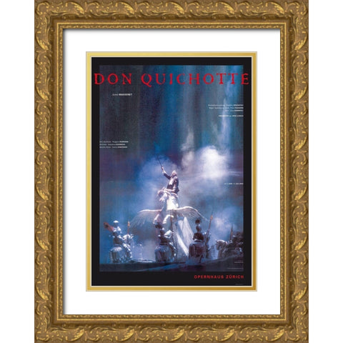 Don Quichotte Gold Ornate Wood Framed Art Print with Double Matting by Geissbuhler, K. Domenic