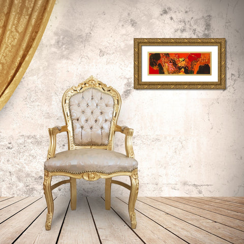 Variations abstraites XXII Gold Ornate Wood Framed Art Print with Double Matting by Magis, Pascal