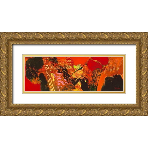 Variations abstraites XXII Gold Ornate Wood Framed Art Print with Double Matting by Magis, Pascal