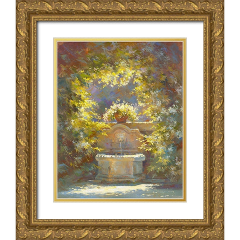 Fraicheur au Baux de Provence Gold Ornate Wood Framed Art Print with Double Matting by Messely, Johan