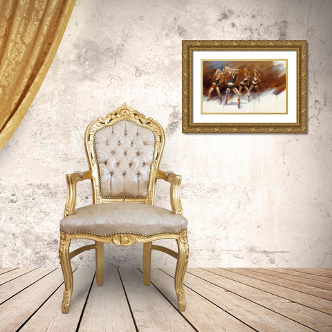 Dance up Gold Ornate Wood Framed Art Print with Double Matting by Meijering, Kitty