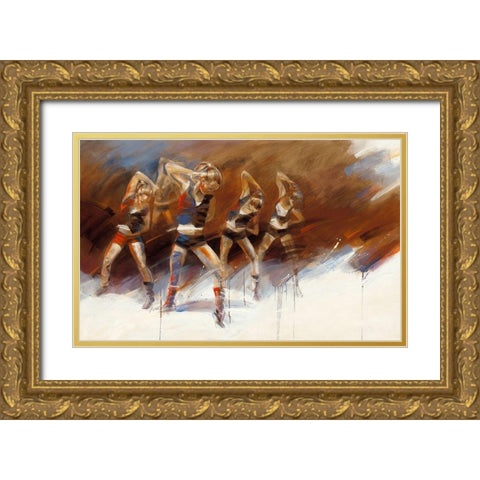 Dance up Gold Ornate Wood Framed Art Print with Double Matting by Meijering, Kitty