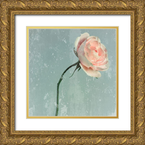 Romantic Pink Rose Gold Ornate Wood Framed Art Print with Double Matting by Lambert, Tom