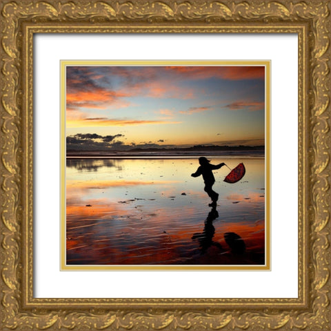 Umbrella Gold Ornate Wood Framed Art Print with Double Matting by Cano, Marina