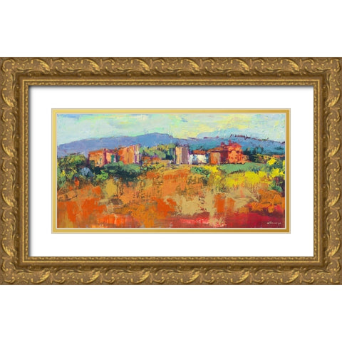 Casa Blanca Palma Gold Ornate Wood Framed Art Print with Double Matting by Camargo, Jesus P.