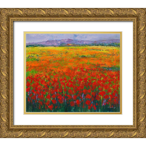 Mohnfeld Gold Ornate Wood Framed Art Print with Double Matting by Camargo, Jesus P.