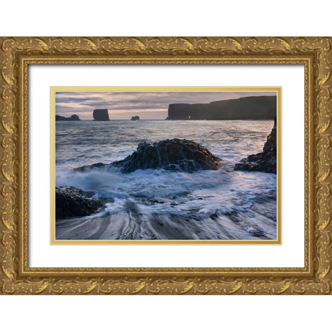 Dyrholaey Gold Ornate Wood Framed Art Print with Double Matting by Strand, Hans