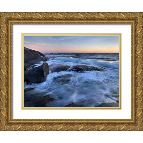 Skagerack Coast Gold Ornate Wood Framed Art Print with Double Matting by Strand, Hans