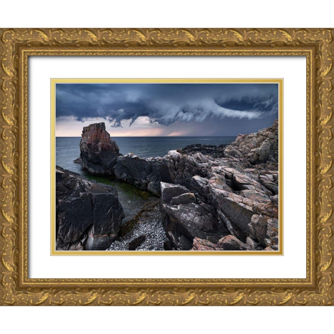 Approaching Storm Gold Ornate Wood Framed Art Print with Double Matting by Strand, Hans