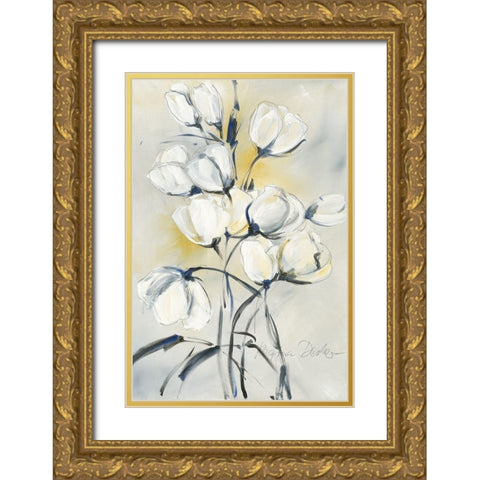 weisse Tulpen I Gold Ornate Wood Framed Art Print with Double Matting by Decker, Regina