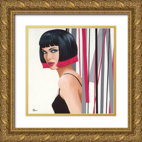 Femme 45 Gold Ornate Wood Framed Art Print with Double Matting by Bernard, Anne