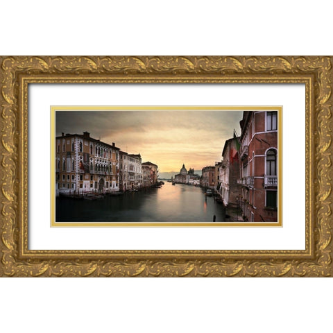 Venedig II Gold Ornate Wood Framed Art Print with Double Matting by Seidel, Leo