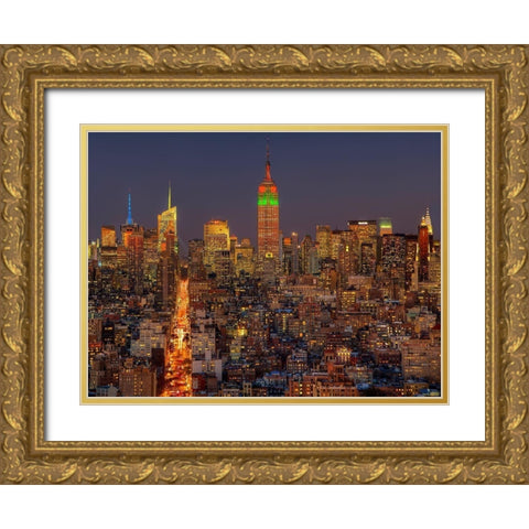 Skyline Gold Ornate Wood Framed Art Print with Double Matting by Terrible, Aurelien