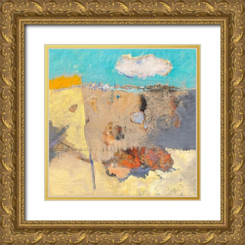 Beach Gold Ornate Wood Framed Art Print with Double Matting by Groenhart, Jan