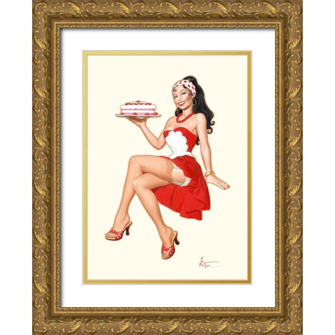 Charlotte Gold Ornate Wood Framed Art Print with Double Matting by Hitte, Patrick