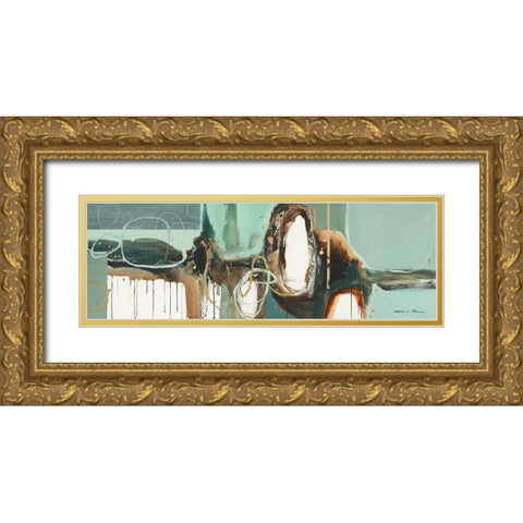 Abstract Composition VII Gold Ornate Wood Framed Art Print with Double Matting by Barnes, Natasha