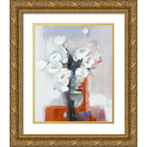 Anemones I Gold Ornate Wood Framed Art Print with Double Matting by Parise, Chantal