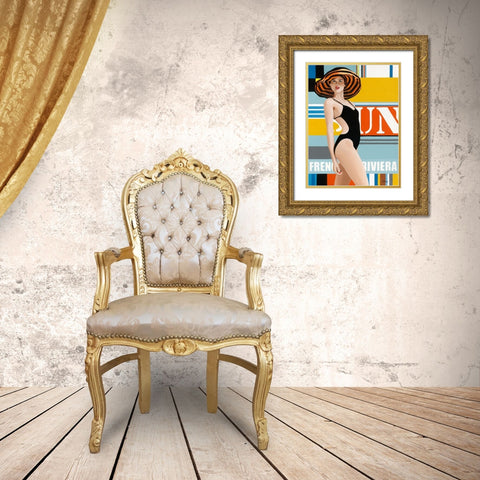 Femme 24 Gold Ornate Wood Framed Art Print with Double Matting by Bernard, Anne