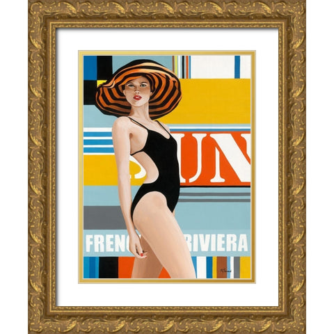 Femme 24 Gold Ornate Wood Framed Art Print with Double Matting by Bernard, Anne