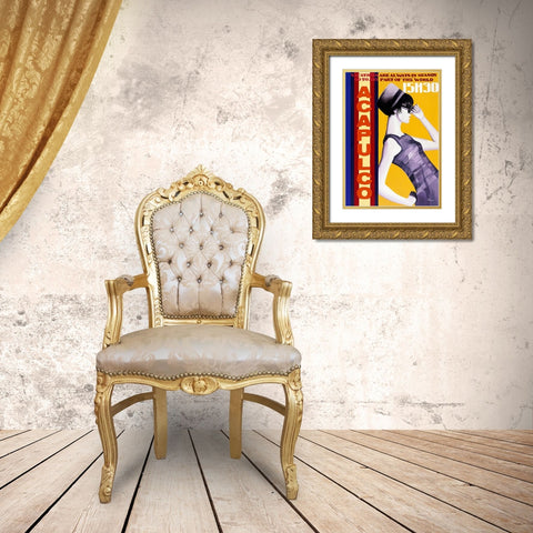Femme Acapulco Gold Ornate Wood Framed Art Print with Double Matting by Bernard, Anne