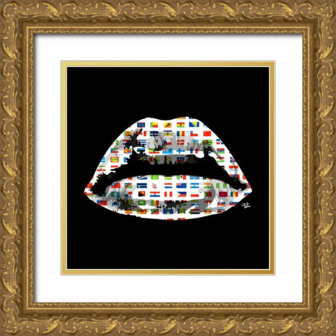 World Kiss Gold Ornate Wood Framed Art Print with Double Matting by Paslier, Morgan