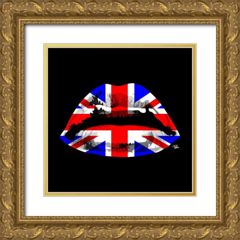 England Kiss Gold Ornate Wood Framed Art Print with Double Matting by Paslier, Morgan