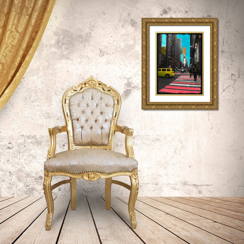 Pink Corner Gold Ornate Wood Framed Art Print with Double Matting by Simonutti, Riccardo