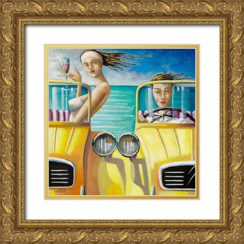 2 CV Gold Ornate Wood Framed Art Print with Double Matting by Cornee, Patrick