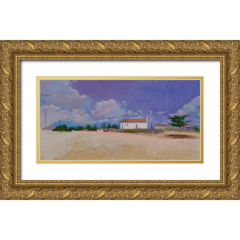 Une rencontre-Tatajuba Gold Ornate Wood Framed Art Print with Double Matting by Mazur-Devaux, Ewa