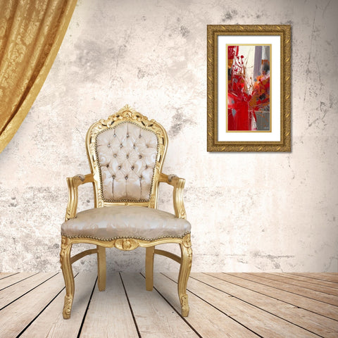 Jazz II Gold Ornate Wood Framed Art Print with Double Matting by Ball, Veronique