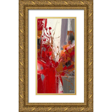 Jazz II Gold Ornate Wood Framed Art Print with Double Matting by Ball, Veronique