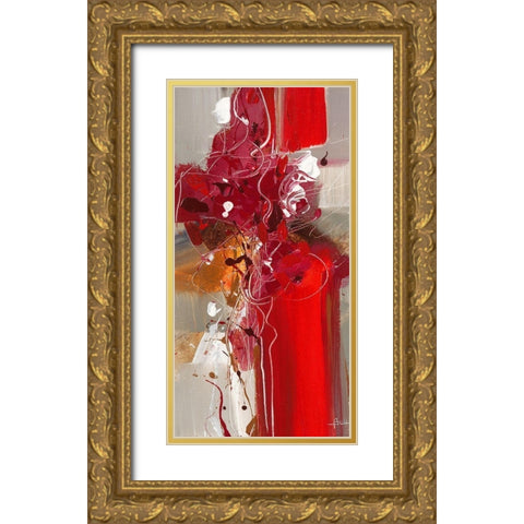 Jazz III Gold Ornate Wood Framed Art Print with Double Matting by Ball, Veronique