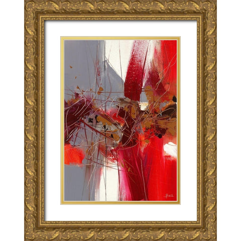 Confidences Gold Ornate Wood Framed Art Print with Double Matting by Ball, Veronique