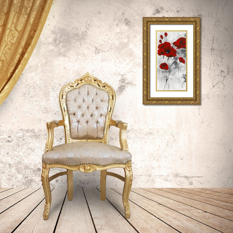 Pavot d hiver VIII Gold Ornate Wood Framed Art Print with Double Matting by Zacher-Finet, Isabelle