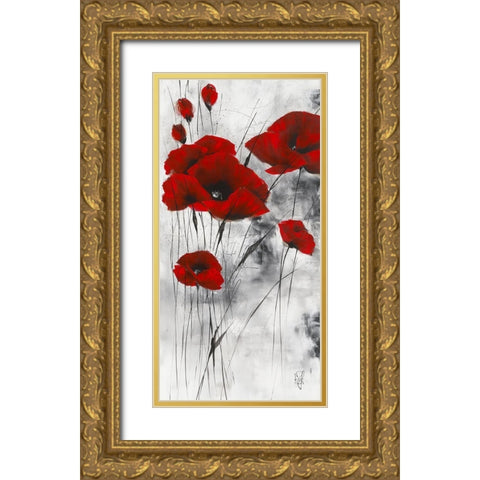 Pavot d hiver VIII Gold Ornate Wood Framed Art Print with Double Matting by Zacher-Finet, Isabelle