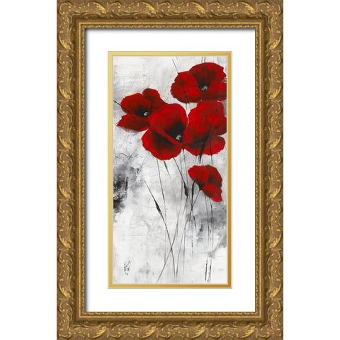 Pavot d hiver IX Gold Ornate Wood Framed Art Print with Double Matting by Zacher-Finet, Isabelle