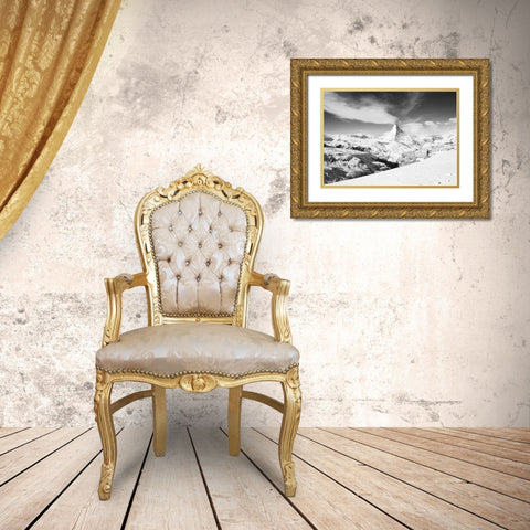 Matterhorn from Unterrothorn Gold Ornate Wood Framed Art Print with Double Matting by Butcher, Dave