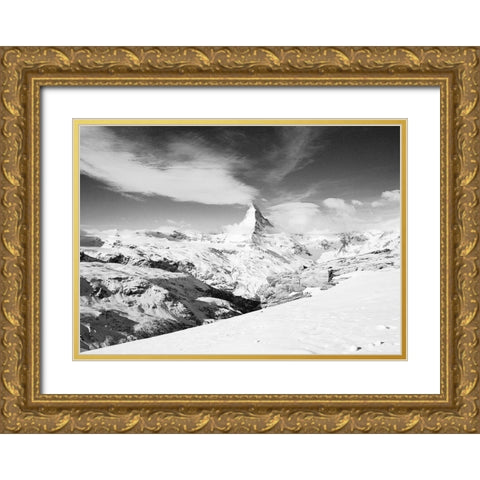 Matterhorn from Unterrothorn Gold Ornate Wood Framed Art Print with Double Matting by Butcher, Dave