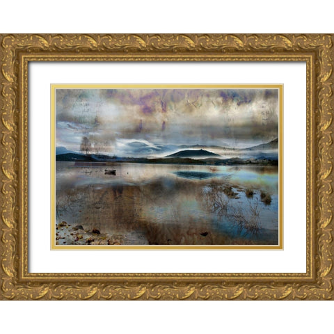 L ile noire Gold Ornate Wood Framed Art Print with Double Matting by Le Visage, J-M