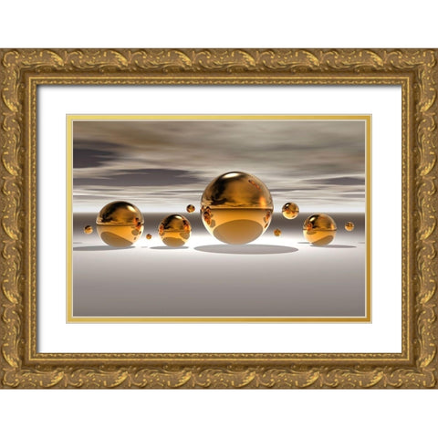 Golden Bowl II Gold Ornate Wood Framed Art Print with Double Matting by Hillert, Peter
