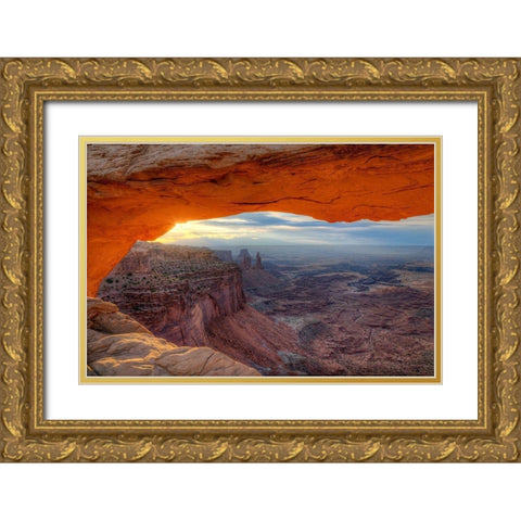 Grand Canyon Gold Ornate Wood Framed Art Print with Double Matting by Terrible, Aurelien