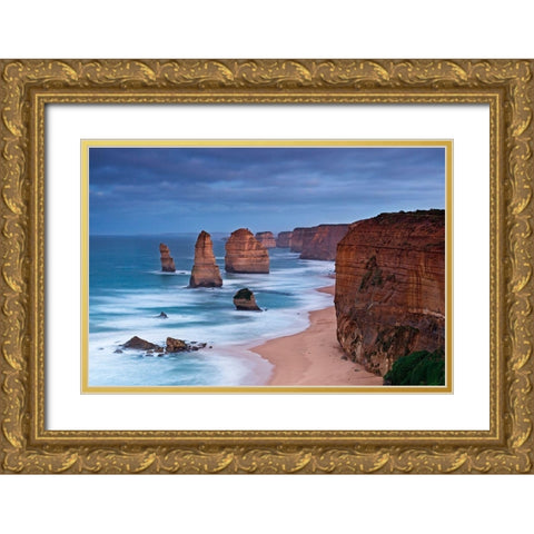 Great Ocean Road Australia Gold Ornate Wood Framed Art Print with Double Matting by Ernemann, Lothar